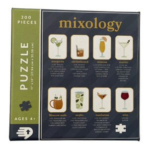 Mixology 200 Piece Jigsaw Puzzle Mixed Drinks & Their Recipes Sealed FREE 🎁